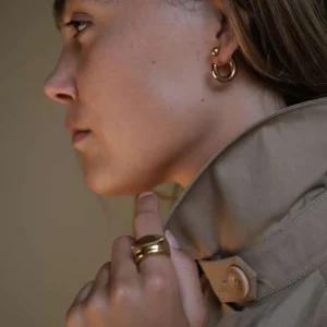 Bandhu Hoop dot earrings vergoldet