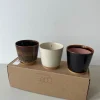 Bornholms Keramikfabrik Original Cup Moods Collections Chocolate Lips, Brown Chocolate, Creamy White- 3er Set