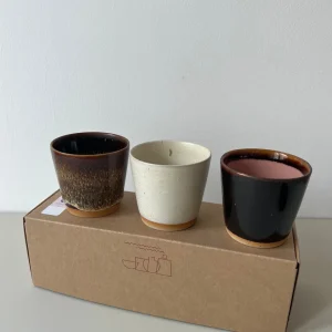 Bornholms Keramikfabrik Original Cup Moods Collections Chocolate Lips, Brown Chocolate, Creamy White- 3er Set