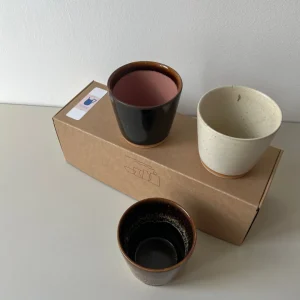 Bornholms Keramikfabrik Original Cup Moods Collections Chocolate Lips, Brown Chocolate, Creamy White- 3er Set