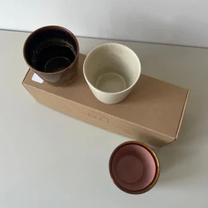 Bornholms Keramikfabrik Original Cup Moods Collections Chocolate Lips, Brown Chocolate, Creamy White- 3er Set