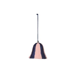 Broste Copenhagen Christbaum Glocke Stripe Pulp Intense Blue - 6cm