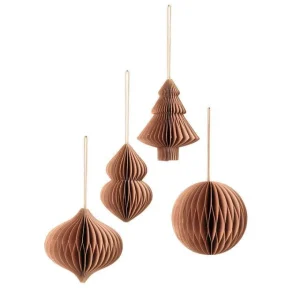 Broste Copenhagen Christmas Mix Papier Indian Tan - 4er Set