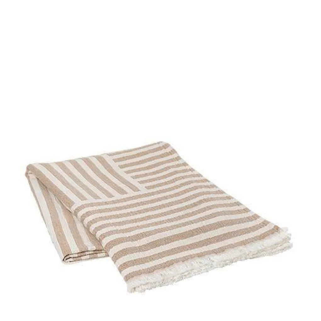 broste_copenhagen_decke_f_0.webp Broste Copenhagen Decke "Frankie" Baumwolle 130x180cm - Gold / Braun