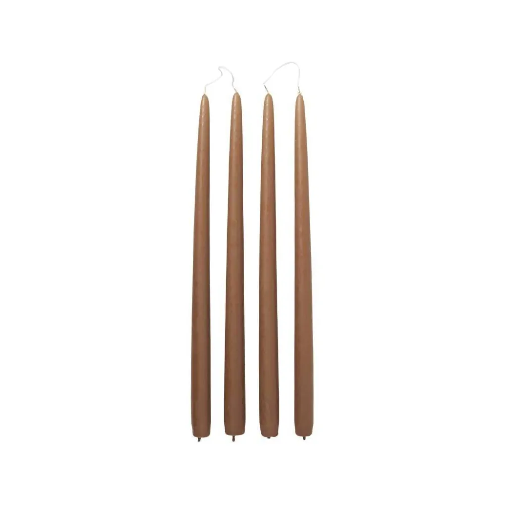 broste_copenhagen_getauch_0-1.webp Broste Copenhagen getauchte Kerze "mocca" 38cm - 4er Set