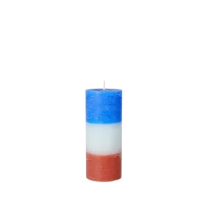 Broste Copenhagen Kerze Rustik Rainbow Blue Lagoon - 17cm