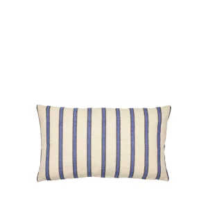 Broste Copenhagen Kissenbezug Dagmar Baumwolle/Leinen 30x50cm - Off White / Intense Blue