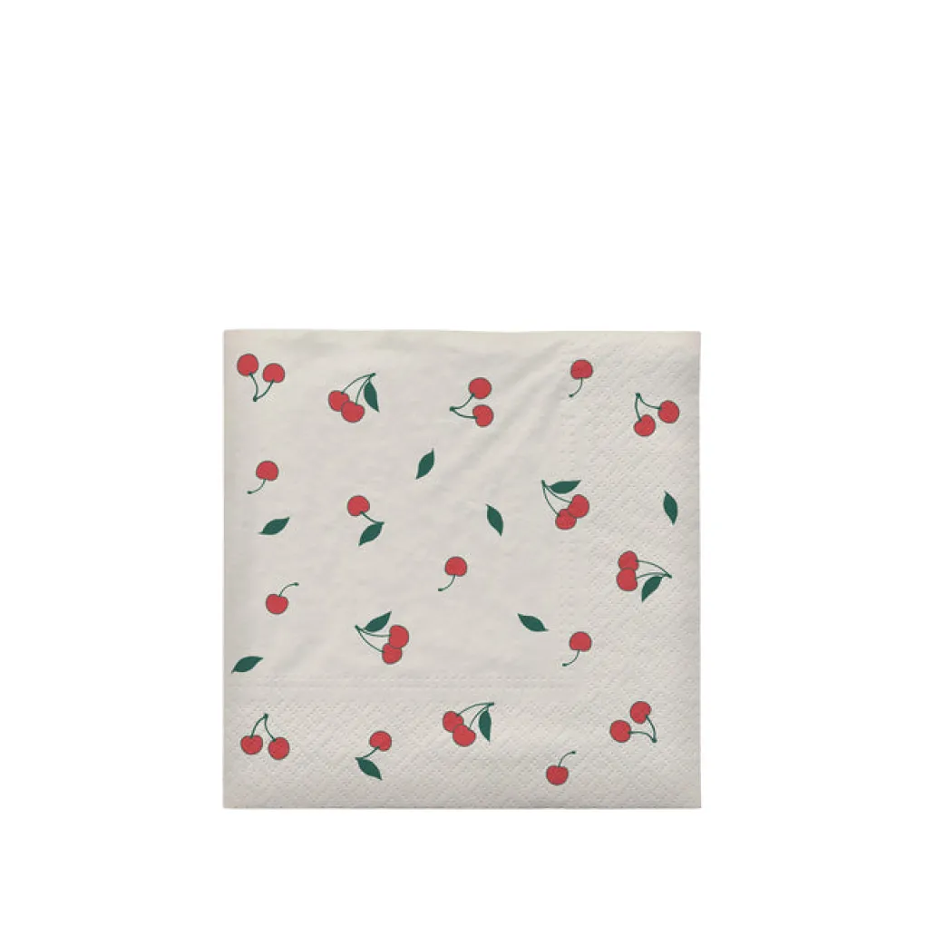 broste_copenhagen_serviet_0.webp Broste Copenhagen Serviette Cherry 33x33cm - Offwhite/Red