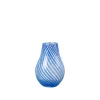 Broste Copenhagen Vase Ada Crossstripe Glas - Intense Blue 15,5x22,5 cm