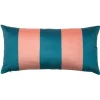 Christina Lundsteen Kissen Stripe velvet 40x80 cm - petrol/pale rose