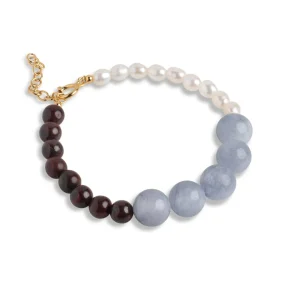 Enamel Copenhagen Armband Marli - 18k vergoldetes 925er Sterlingsilber, Süßwasserperlen, diverse Halbedelsteine
