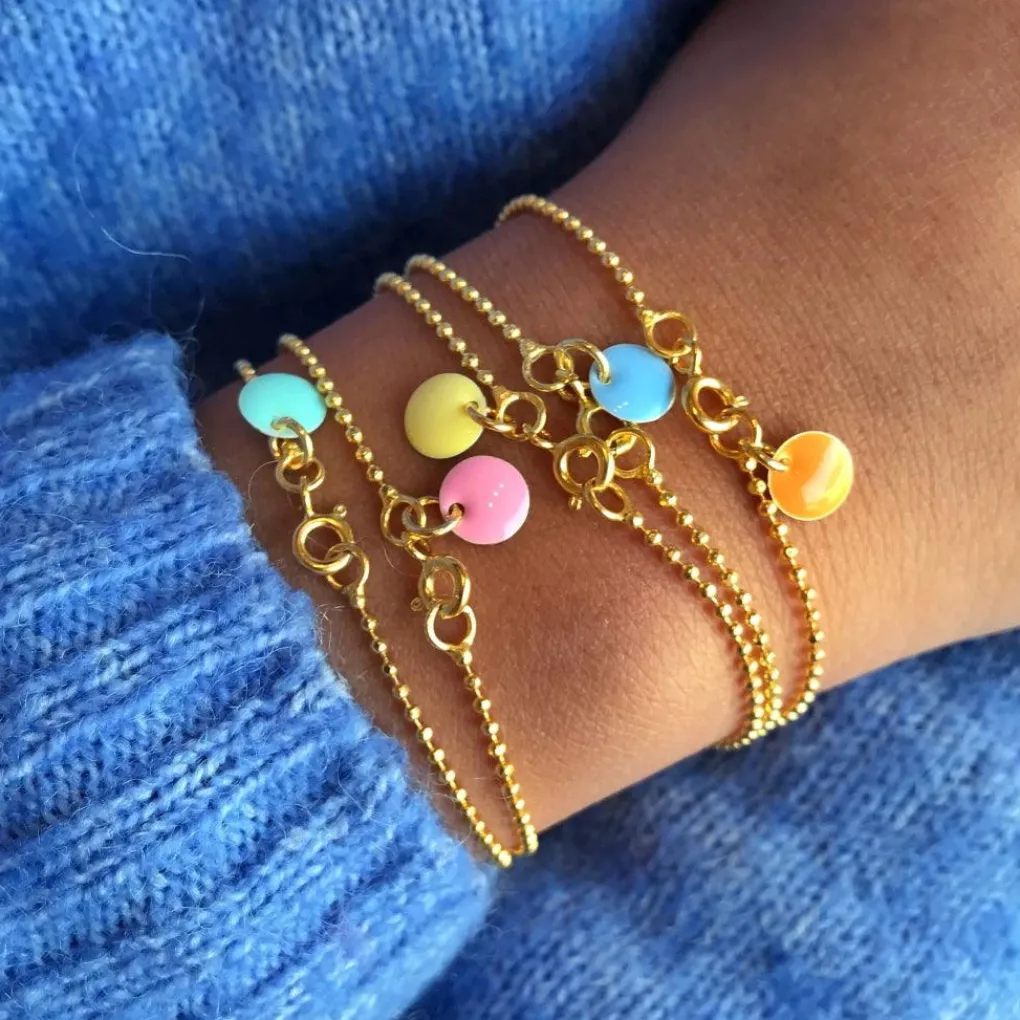 enamel_copenhagen_armband_2-5.webp Enamel Copenhagen Armband Ball Chain Cornflower - 18k vergoldetes 925er Sterlingsilber