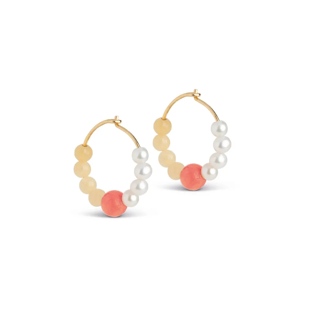 enamel_copenhagen_hoops_k_0.webp Enamel Copenhagen Hoops Kalea - pearls, orange and light yellow