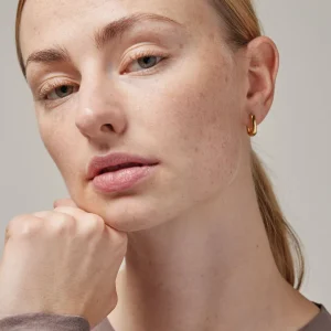 Enamel Copenhagen Hoops Square 15 mm - 18k vergoldetes 925er Sterlingsilber