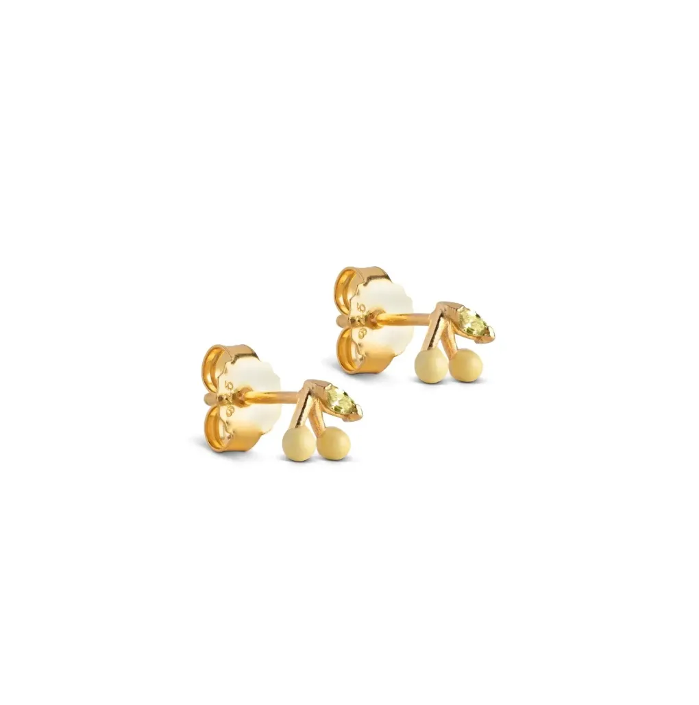 enamel_copenhagen_ohrstec_0-3.webp Enamel Copenhagen Ohrstecker Cherry yellow - 18k vergoldetes 925er Sterlingsilber