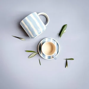 Magazin Minori Espresso Tassen Stripes Morning Azzurro 2er Set - 4 Teile