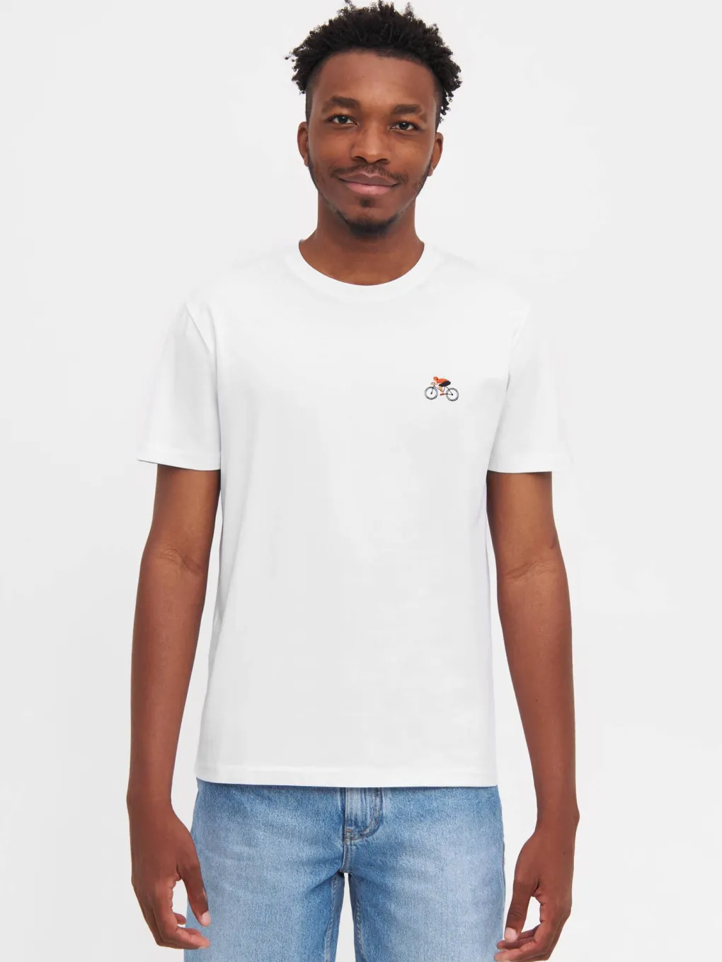 fahrrad_tshirt__weies_bio_1.webp Natural Vibes Fahrrad T-Shirt - Weißes Bio T-Shirt, Radfahrer Stickerei