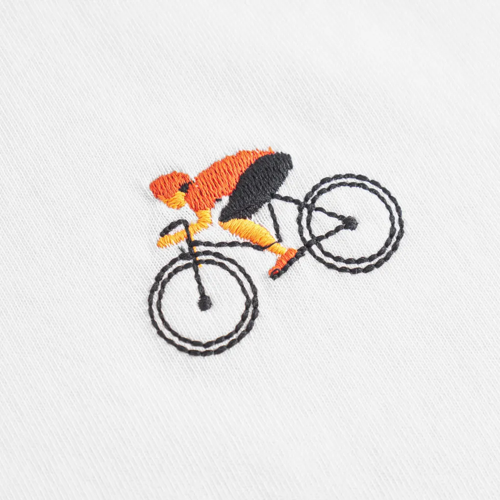 fahrrad_tshirt__weies_bio_3.webp Natural Vibes Fahrrad T-Shirt - Weißes Bio T-Shirt, Radfahrer Stickerei
