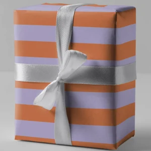 Naturbedacht Geschenkpapier Streifen lila/orange