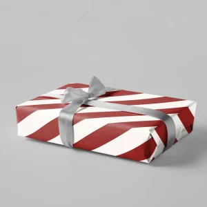 Naturbedacht Geschenkpapier Streifen rot/weiß