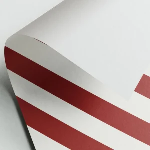 Naturbedacht Geschenkpapier Streifen rot/weiß