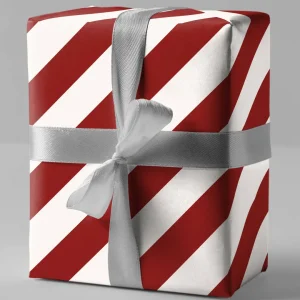 Naturbedacht Geschenkpapier Streifen rot/weiß