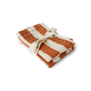 HKliving Bohemian Cotton Napkins Striped Tangerine - 2er Set