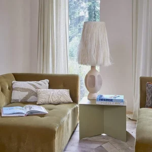 HKliving Fluffy Kissen weiß/beige inkl. Füllung - 35x55cm