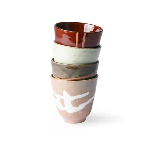 HKliving Kyoto Ceramics Japanese Yonomi Tassen - 4er Set
