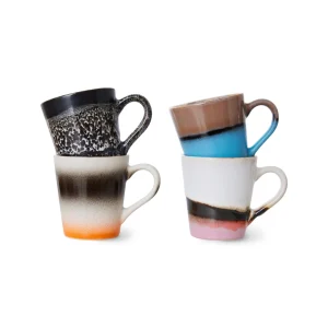HKliving 70s Espresso Tassen Funky - 4er Set