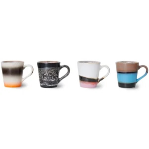 HKliving 70s Espresso Tassen Funky - 4er Set