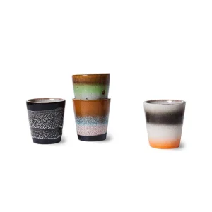 HKliving 70s Ristretto Tassen Good Vibes - 4er Set