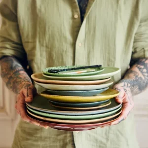 HKliving 70s Side Plates Mist 22cm - 2er Set