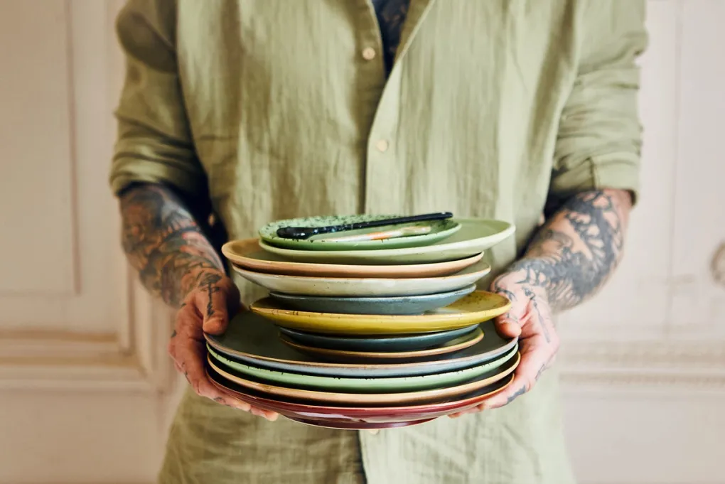 hkliving_s_side_plates_mi_7.webp HKliving 70s Side Plates Mist 22cm - 2er Set