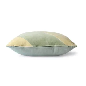 HKliving striped velvet cushion mint/green - 45x45cm