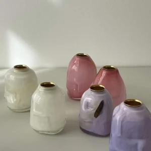 Glassblow DK Kerzenhalter Opalglas Cottoncandy - rd. 8cm
