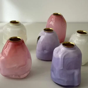 Glassblow DK Kerzenhalter Opalglas Cottoncandy - rd. 8cm