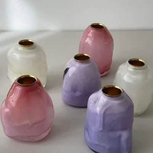 Glassblow DK Kerzenhalter Opalglas Lavender - rd. 8cm