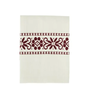 Madam Stoltz Embroidered kitchen towel red - 45 x 70 cm