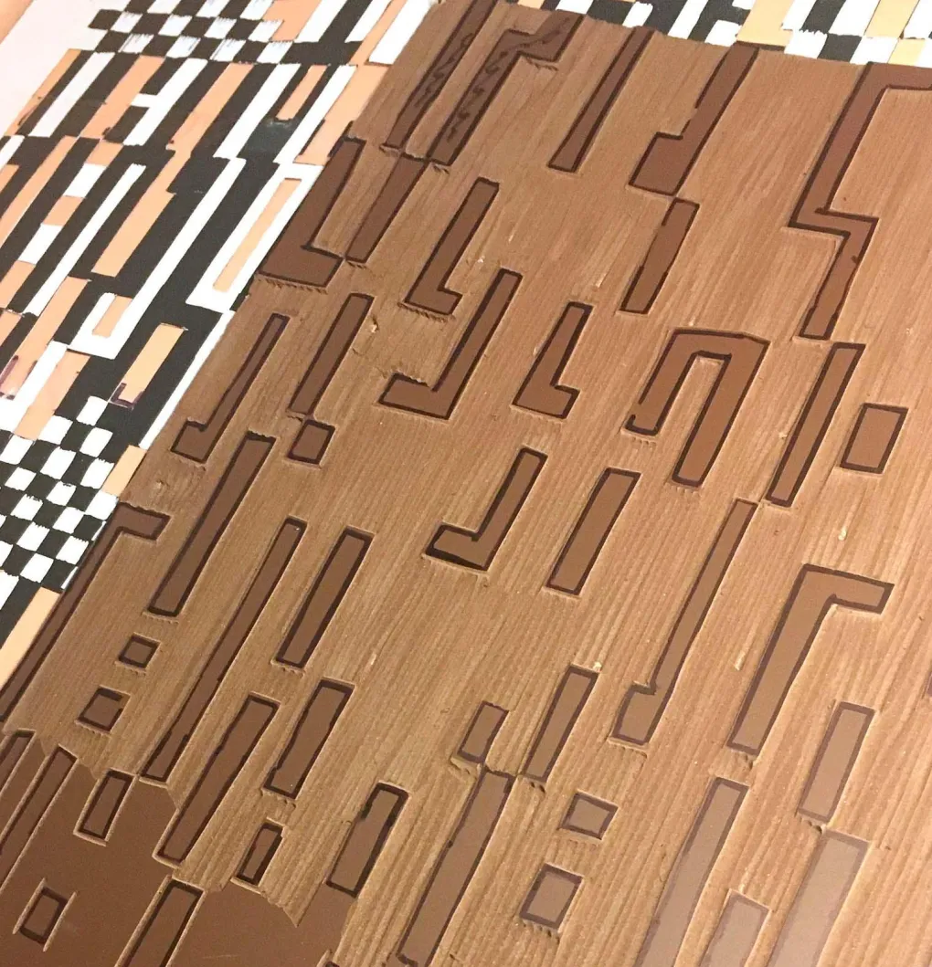 monika_petersen_kunstdruc_1.webp Monika Petersen Kunstdruck "Pattern" gold/schwarz/rosa - 50 x 70 cm