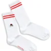 Natural Vibes Bicycle Bio Socken - Weiße Tennissocken mit Radfahrer