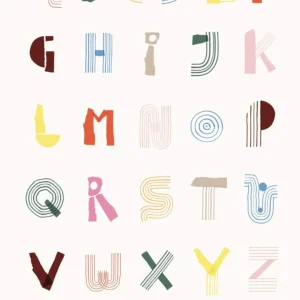 Kinder Paper Collective Kunstdruck „Alphabet Spaghetti“ - 50×70cm