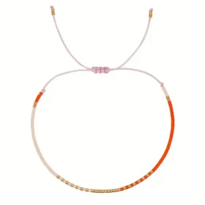 noord® Perlenarmband im Boho Stil orange, rosé, gold