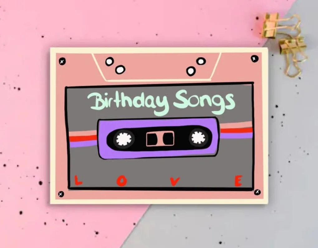 postkarte_birthday_songs__0.webp Ute Arnold / Hej.Ibiza Postkarte Birthday Songs Kassette