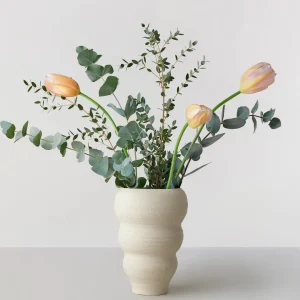 RO Collection hand turned vase curved no. 60 vanilla - 25cm