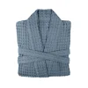 The Organic Company Big Waffle Bademantel grey blue
