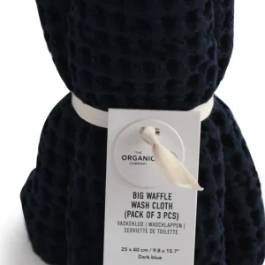 The Organic Company Big Waffle Wash Cloth dark blue - 3er Set