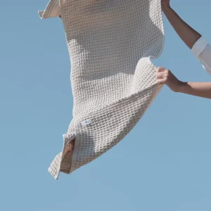 The Organic Company Big Waffle Medium Towel stone - 150x50cm