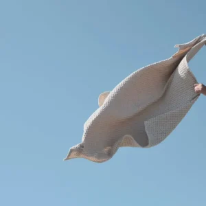 The Organic Company Big Waffle Towel and Blanket stone - 150x100cm