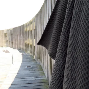 The Organic Company Big Waffle Towel and Blanket dark grey - 150x100cm